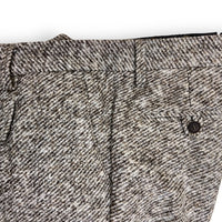 Single pleat pant in brown/grey soft combed wool