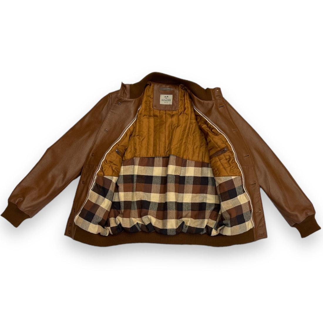 Tobacco bomber leather jacket