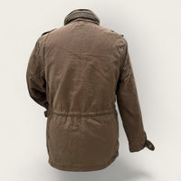 Washed and lined cotton field jacket - military brown