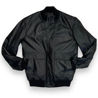 Black bomber leather jacket
