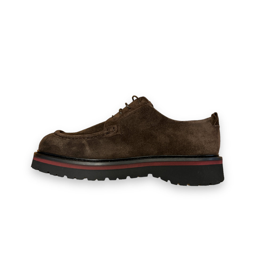 Worker low tank sole in suede dark brown shoes