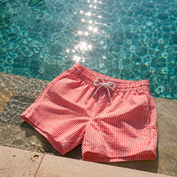 Amalfi Seersucker Swim Short bottle red/white