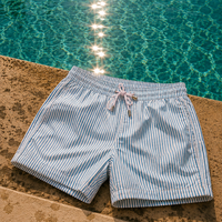 Formentera Seersucker Swim Short bottle light blue/white