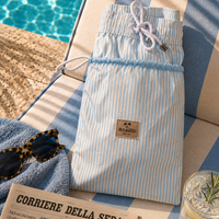 Formentera Seersucker Swim Short bottle light blue/white