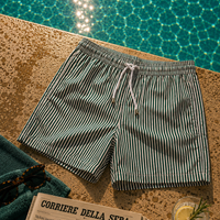 Saint Tropez Seersucker Swim Short bottle green/white