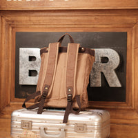 Commuting Waxed cotton and leather backpack