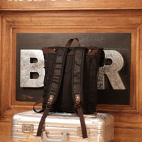 Commuting Waxed cotton and leather backpack