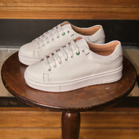 sneakers - White grained genuine leather