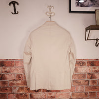 Natural Sand Cotton Double-Breasted Blazer