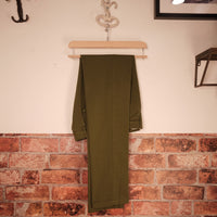 Military Green Herringbone Cotton Chino