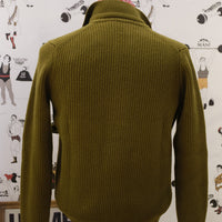 Ribbed Knit Cardigan Extrafine Army green