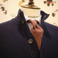 Ribbed Knit Cardigan Extrafine Vintage Navy