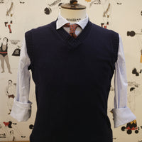 Old School V-neck Navy Vest