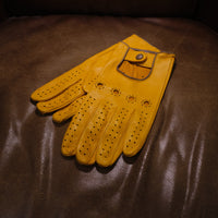 Handmade Gentleman Driver gloves - Speedway Yellow