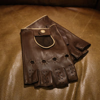 Handmade Gentleman Driver 1/2 gloves - Heritage Brown