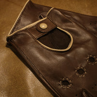 Handmade Gentleman Driver 1/2 gloves - Heritage Brown