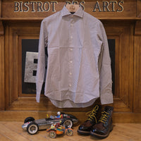 Popeline cotton Classic Brown stripes shirt