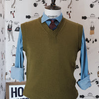Old School V-neck Military Green Vest