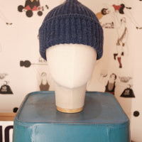 Denim blue cashmere beanie