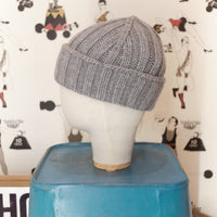Large stripes Grey cashmere beanie