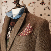 Shetland wool Herringbone Brown Blazer