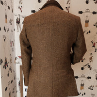 Shetland wool Herringbone Brown Blazer