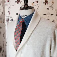 Cream Wool Shawl Collar Cardigan