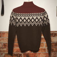 Brown and Burgundy Vintage Chalet Turtleneck