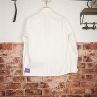 White and olive herringbone 12oz cotton worker jacket