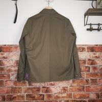 Olive herringbone cotton worker jacket