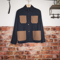 Navy Shetland wool worker jacket