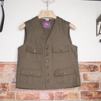 Olive Herringbone Worker Vest