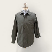 Olive Green seersucker cotton worker overshirt