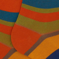 Multicolored Gallo stripes long socks - navy