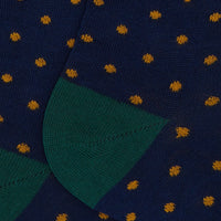 Yellow dots on blue long socks