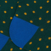 Yellow dots on blue long socks
