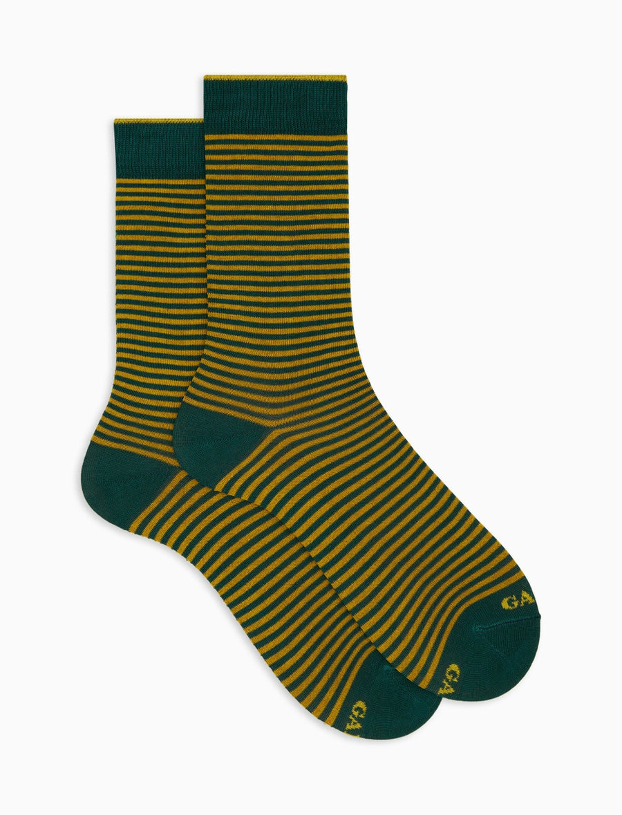 Windsor stripes green/yellow cotton socks