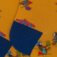 Monkeys at the beach ultralight long socks - yellow