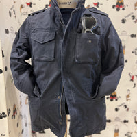 Washed and lined cotton field jacket - Navy