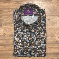 Leaves and flower cotton shirt