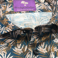 Leaves and flower cotton shirt