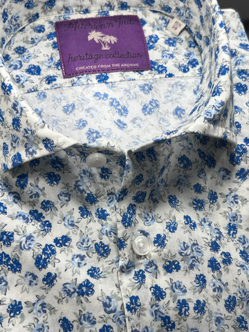 The grandma's curtains flower cotton shirt