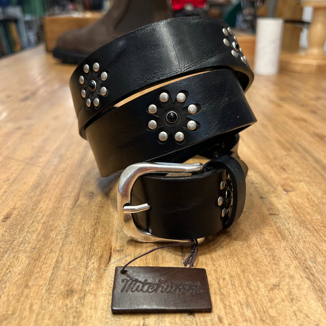 Handmade genuine leather belt - black