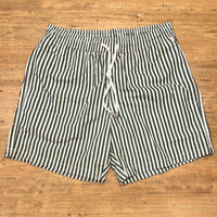 Classic british green & offwhite stripes