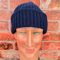 Navy blue cashmere beanie