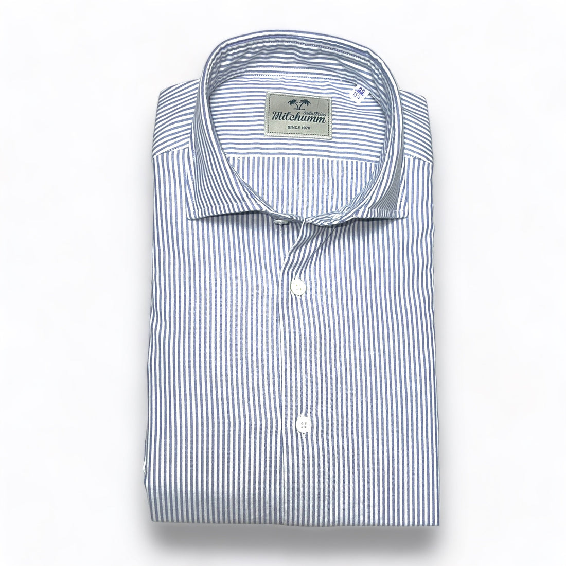 Striped mid blue and white light flannel Shirt