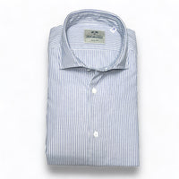 Striped mid blue and white light flannel Shirt