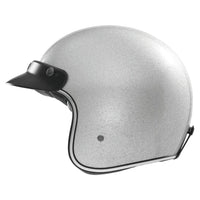 The Classic open face Helmet - Silver metal flake