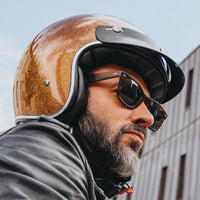 The Classic open face Helmet -  Bronze metal flake