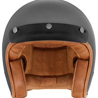 The Classic open face Helmet - Titanium Matte with light brown lining